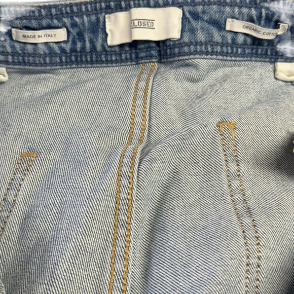 Closed Women's Aria Jeans Wide Flare Leg 32 High Waist Blue Patch Pocket Italy - Picture 10 of 12